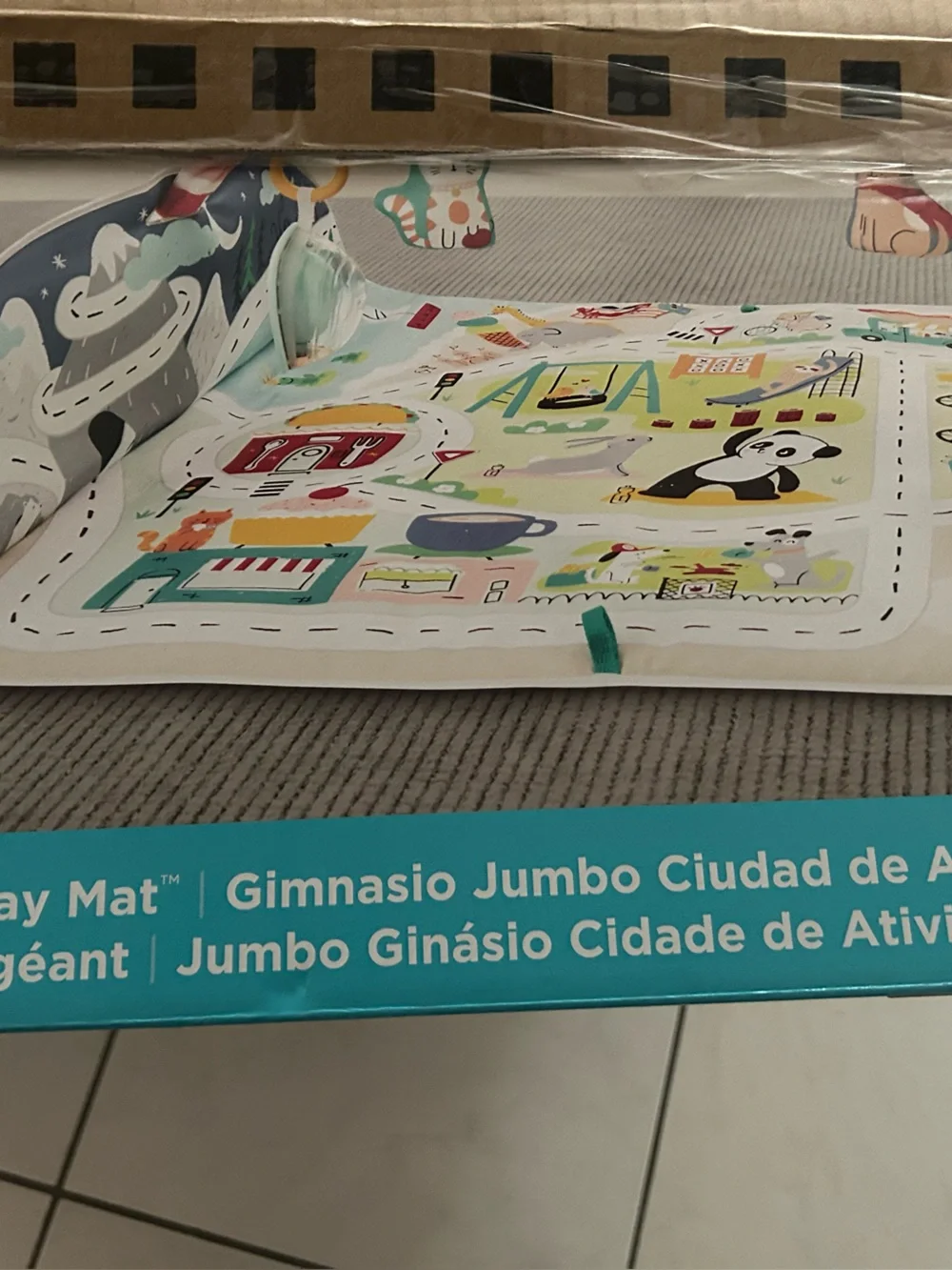 Fisher-Price White and Multicolor Jumbo Play Mat Activity Gym